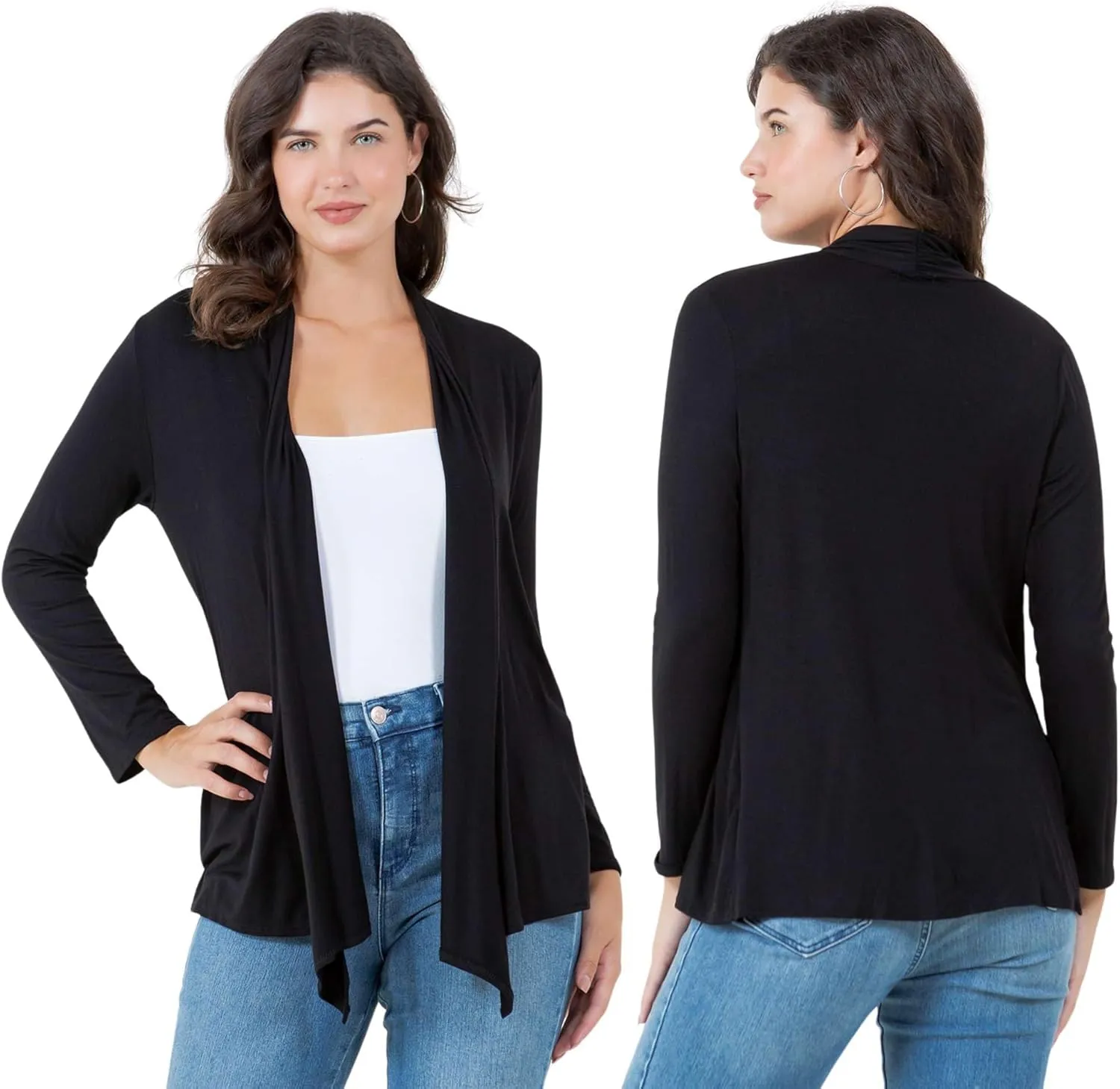 Azules Long Sleeve Open Front Cardigan for Women - Lightweight Cardigan Sweaters