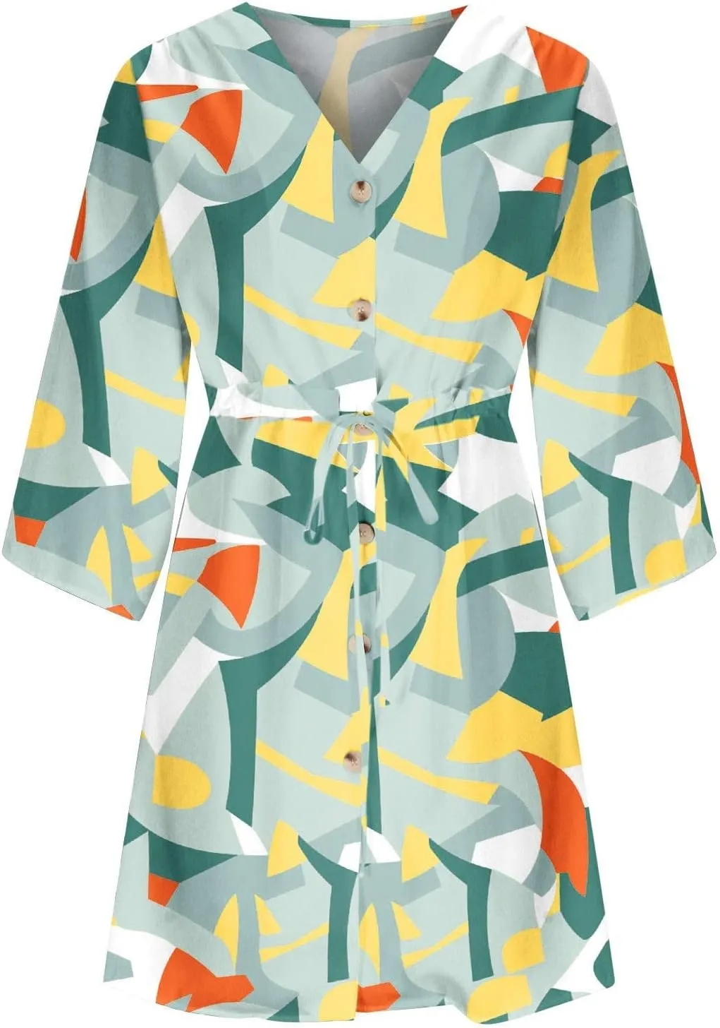 Beach Dresses for Women,2024 Summer Batwing Sleeve Floral Print Boho Dress,Casual V Neck Tiered Ruched Mini Dress