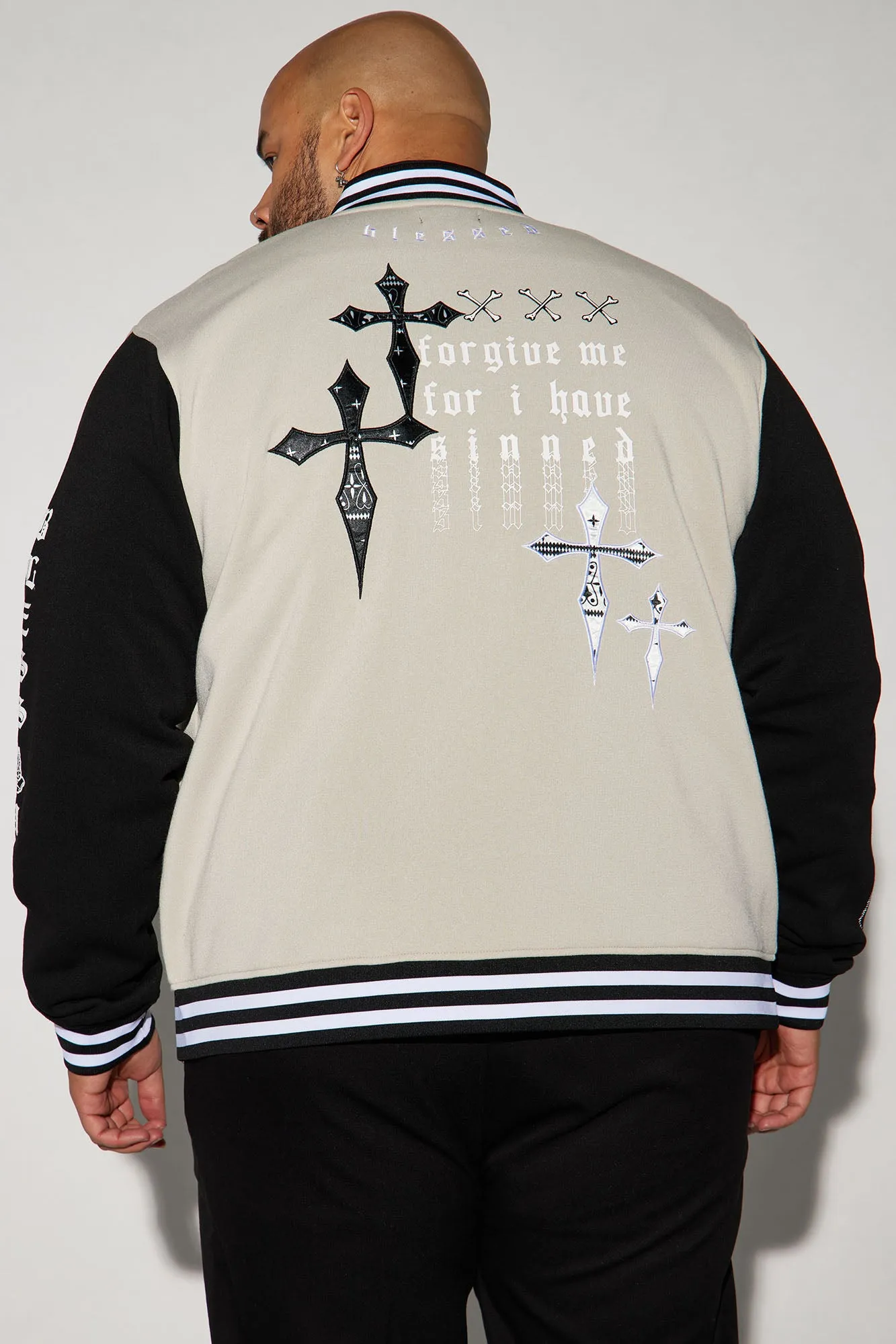 Bless Up Varsity Jacket - Sand