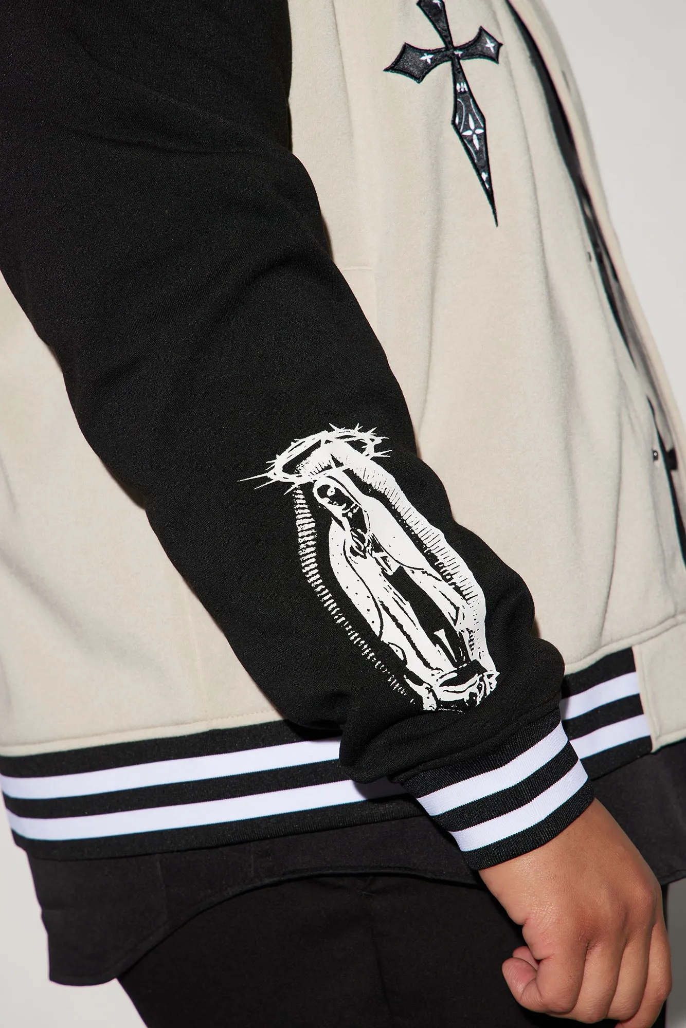 Bless Up Varsity Jacket - Sand