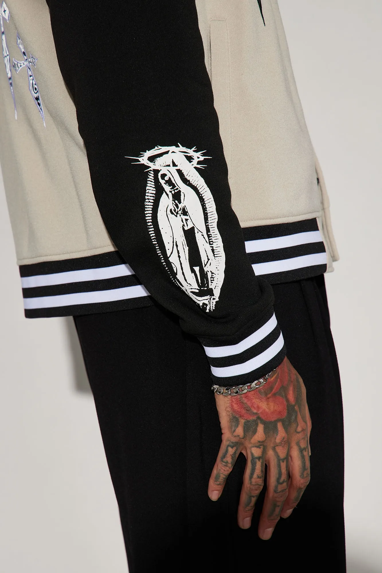 Bless Up Varsity Jacket - Sand