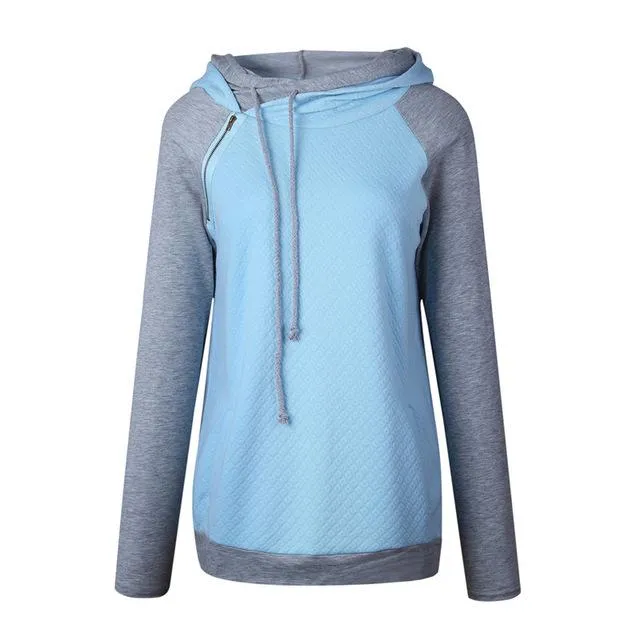 Buzo con Capucha mangas grises Mujer 2018 Otoño Invierno Algodon Sudadera