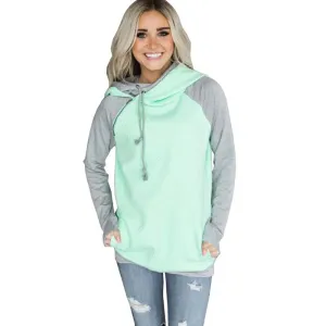 Buzo con Capucha mangas grises Mujer 2018 Otoño Invierno Algodon Sudadera