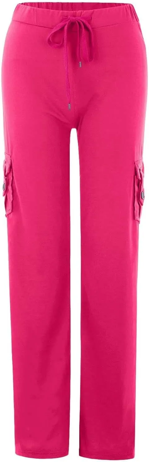 Cargo Pants for Women High Waisted Casual Pants Wide Leg Cargo Pants with Pockets Baggy Bootcut Trousers