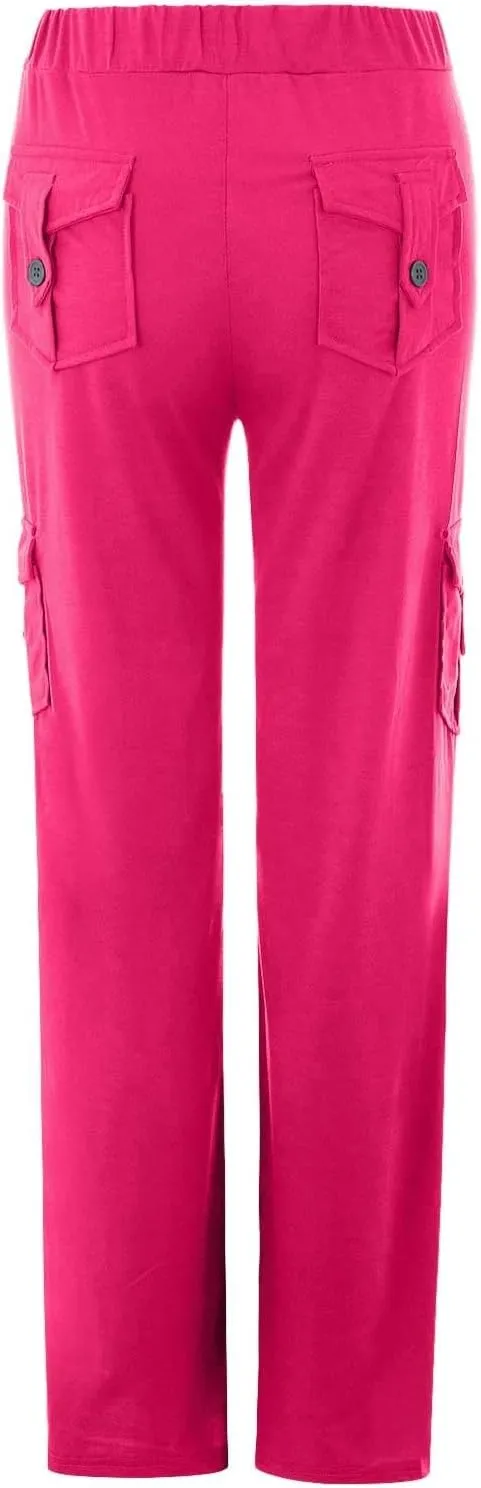 Cargo Pants for Women High Waisted Casual Pants Wide Leg Cargo Pants with Pockets Baggy Bootcut Trousers