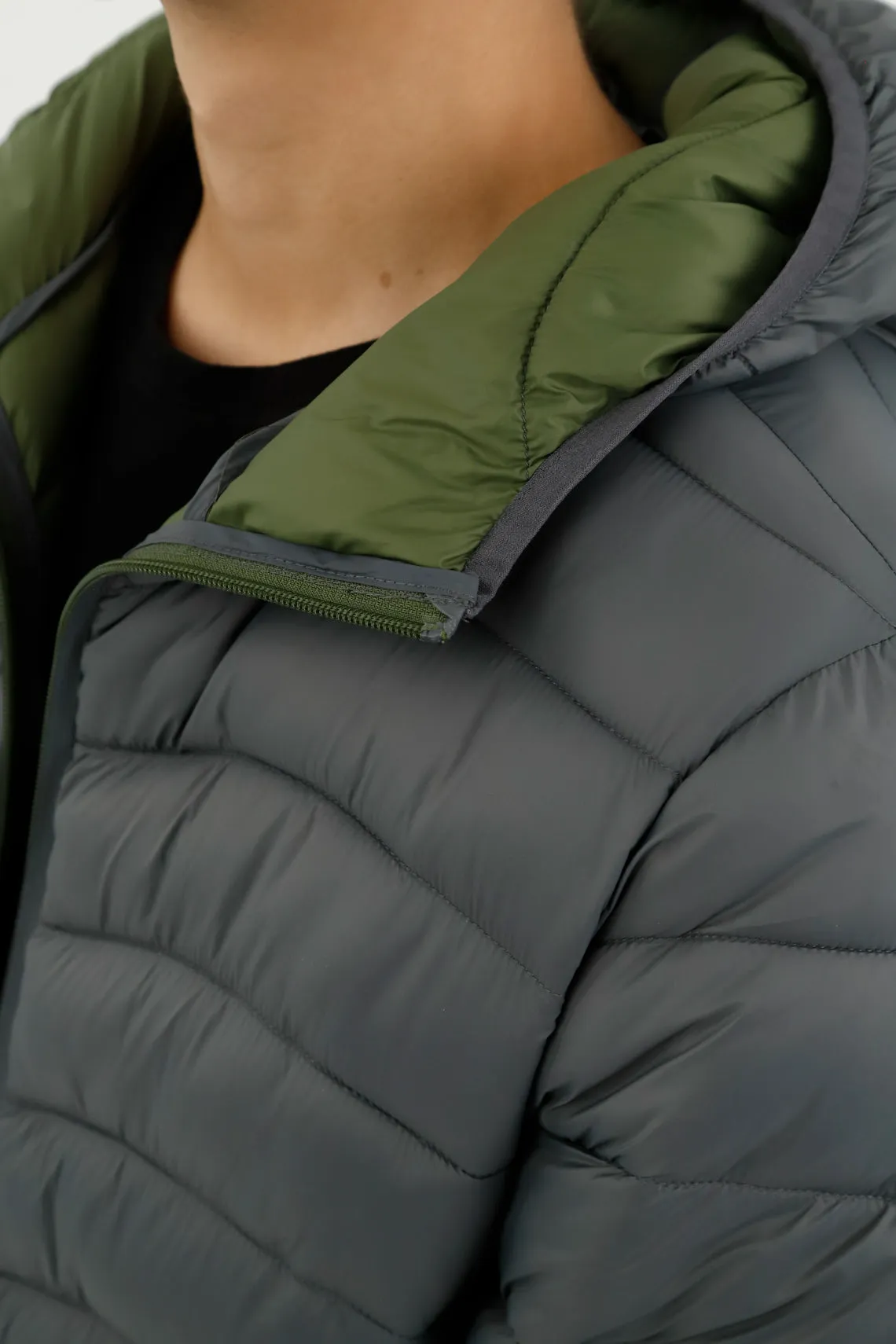 Chaqueta acolchada gris para hombre