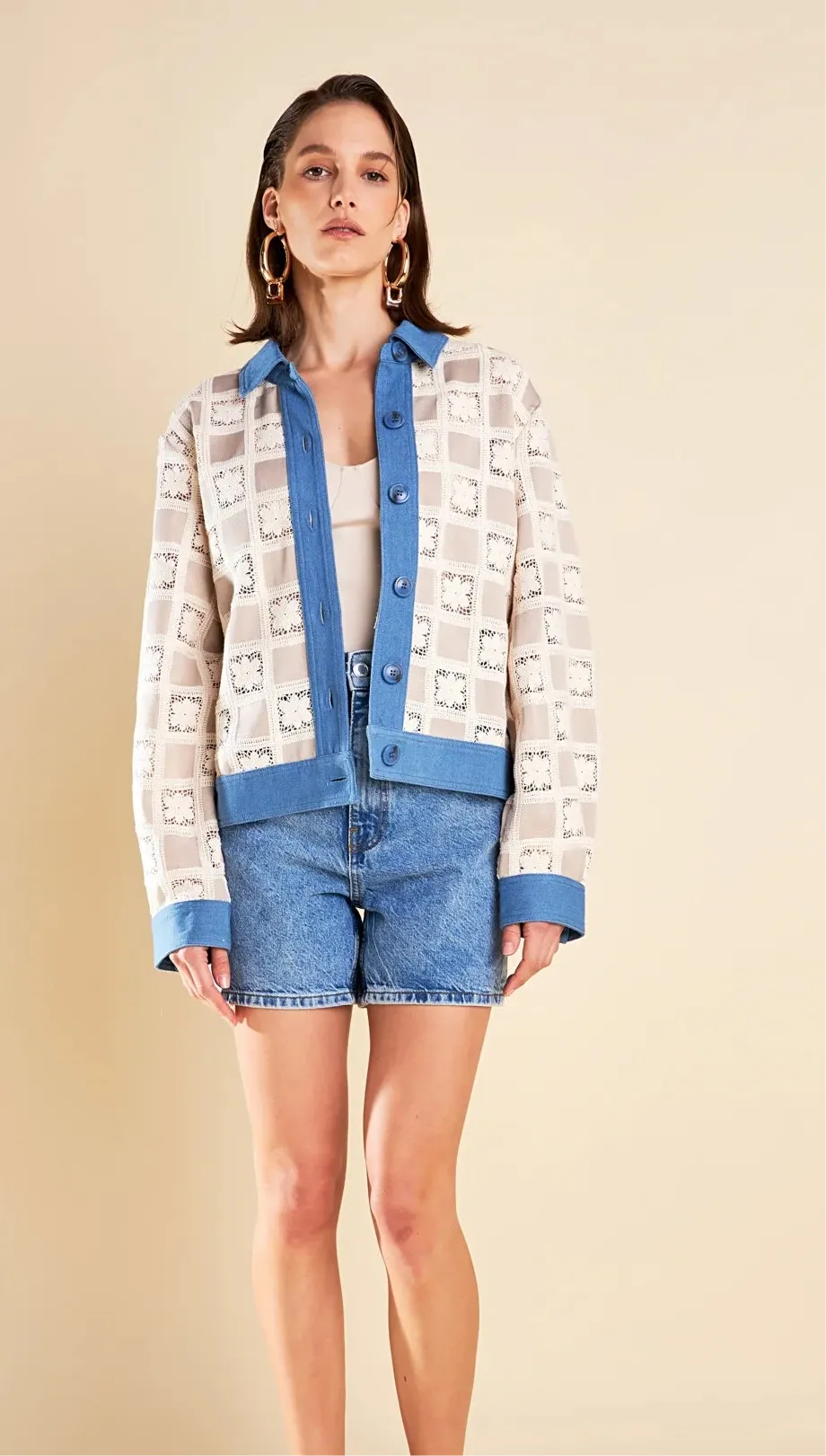 Chaqueta Patches Mix Crochet/Denim Phoebe FINAL SALE