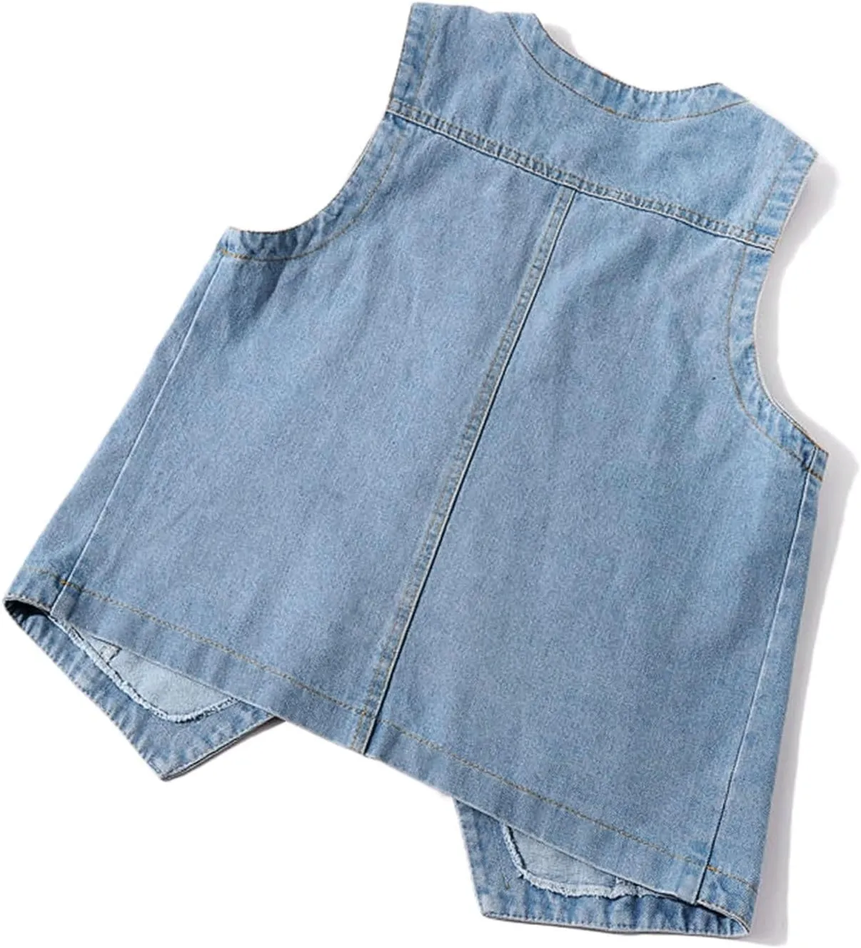 Denim Jacket for Women Plus Size Fashion 2024 Sleeveless Jean Vest Trendy Casual V Neck Button Down Jean Jacket Coat