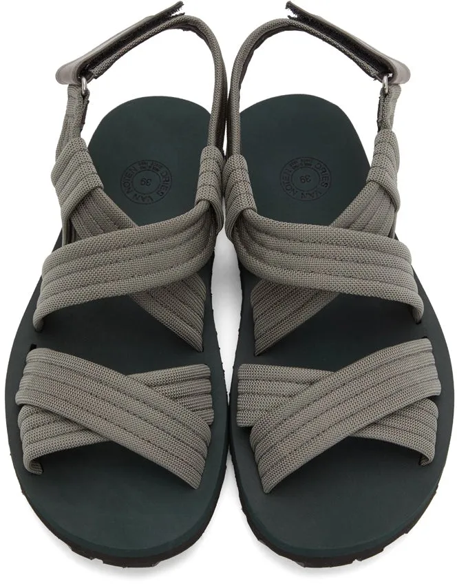 Dries Van Noten Grey Strap Sandals