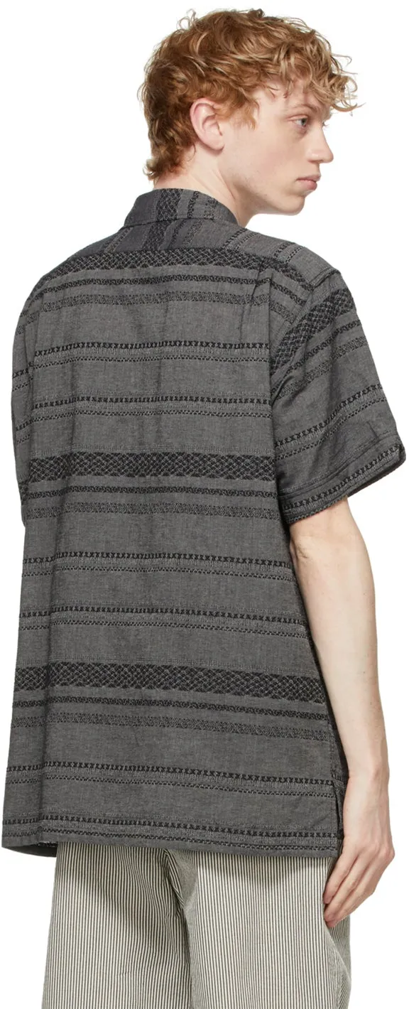Engineered Garments Grey Striped Camp Shirt