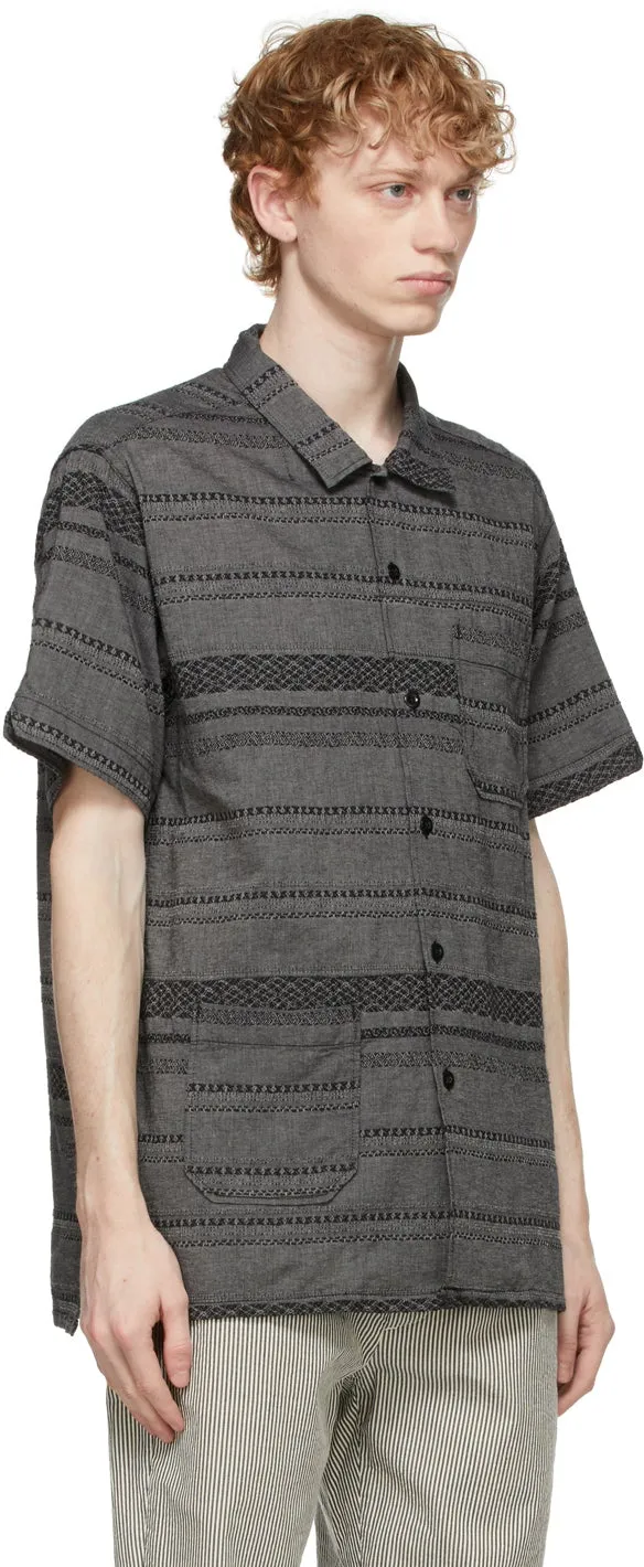 Engineered Garments Grey Striped Camp Shirt