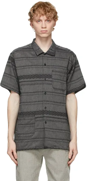 Engineered Garments Grey Striped Camp Shirt