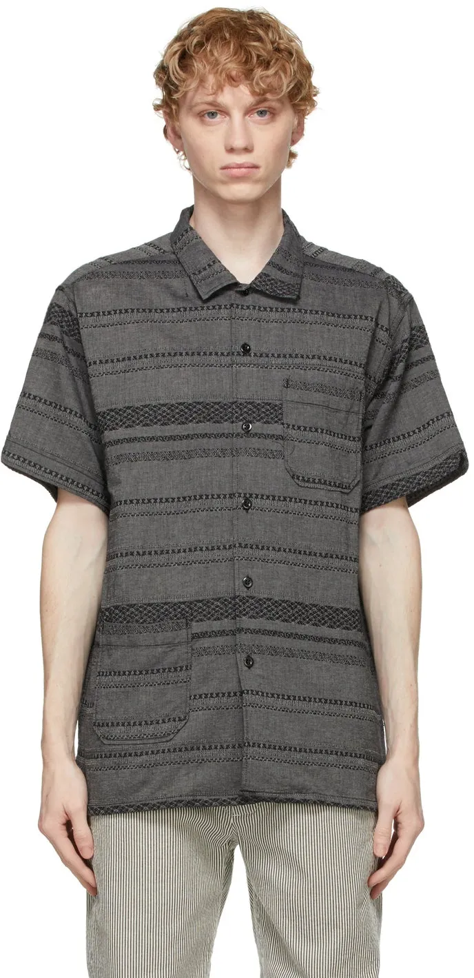 Engineered Garments Grey Striped Camp Shirt