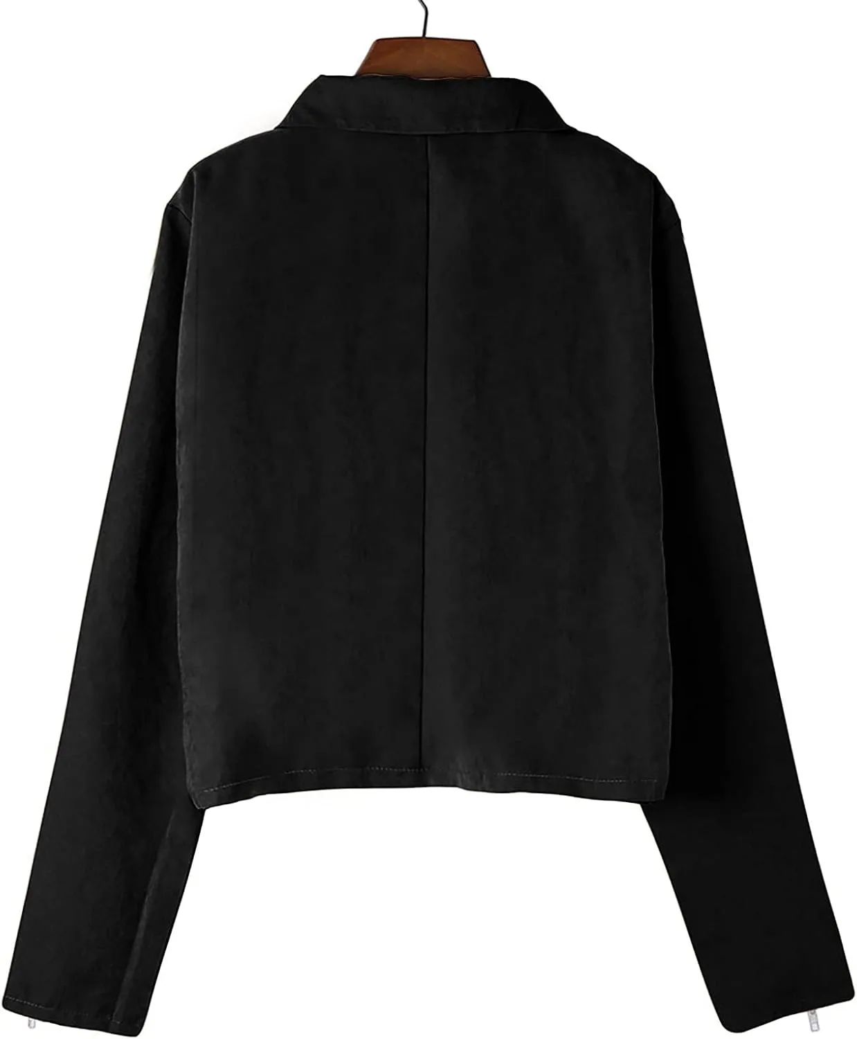 Faux Leather Jacket Women, Women's Motorcycle Jackets Fitted Slim Short Coat Moto Biker Zip Up Outwear Tops