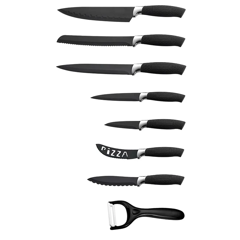 Juego de 7 cuchillos antiadherentes para revestimiento con pelador | BronKitchen©