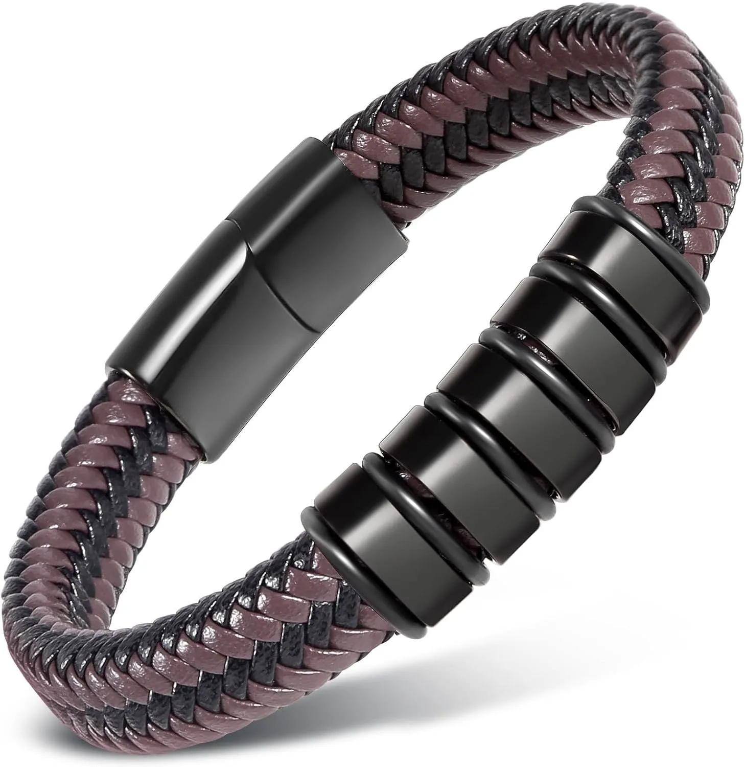 Leather Bracelet For Men Braided Jewelry Braclets Bangle Cool Black brown Wrist bracelet
