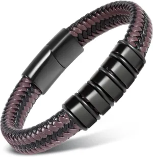 Leather Bracelet For Men Braided Jewelry Braclets Bangle Cool Black brown Wrist bracelet