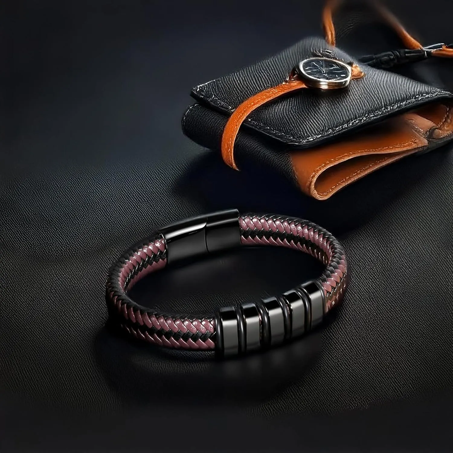 Leather Bracelet For Men Braided Jewelry Braclets Bangle Cool Black brown Wrist bracelet