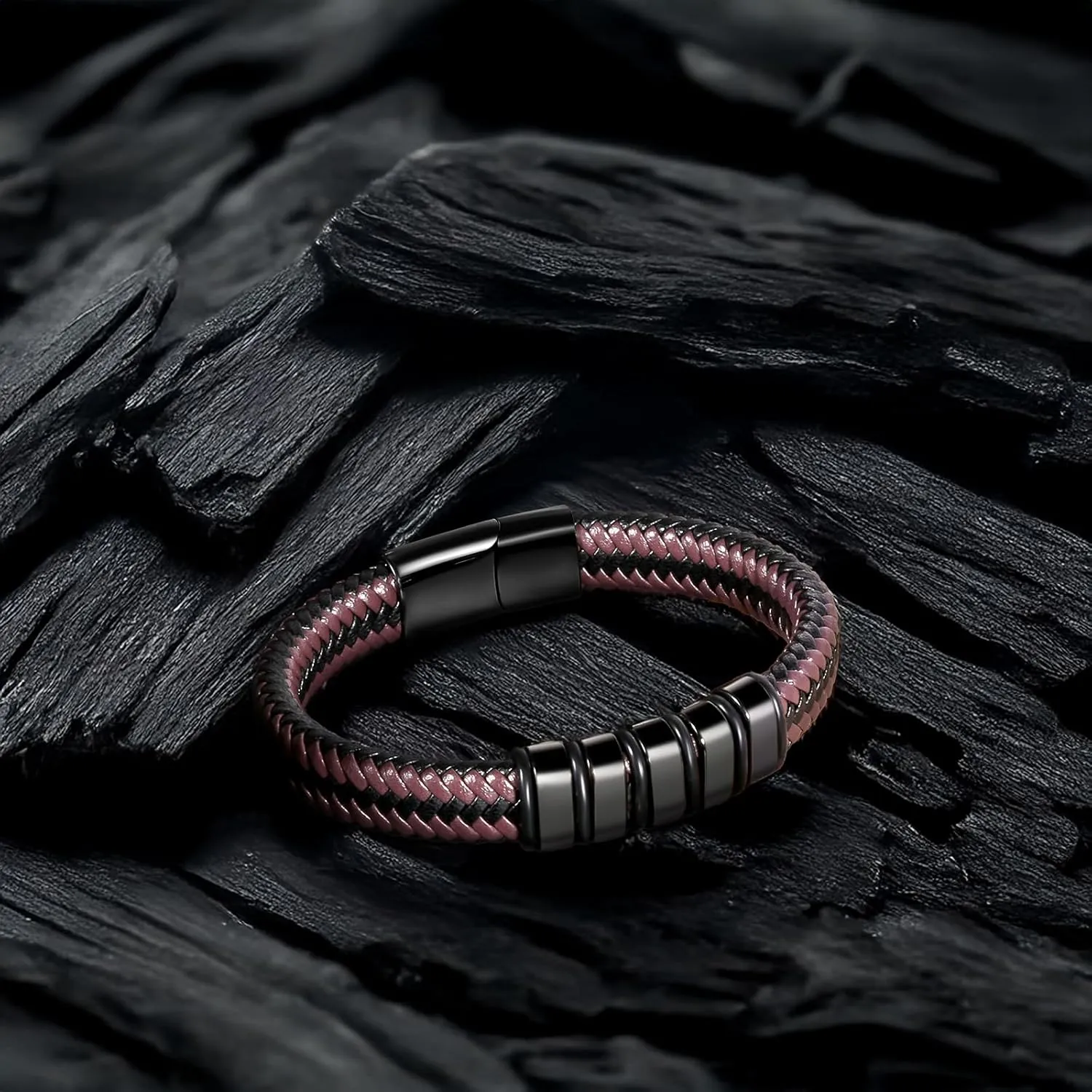 Leather Bracelet For Men Braided Jewelry Braclets Bangle Cool Black brown Wrist bracelet