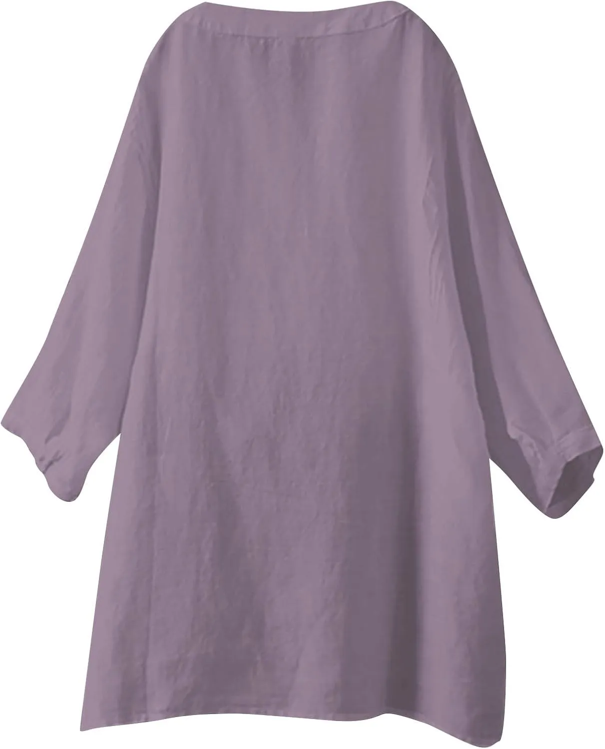Linen Shirts for Women Summer Boho Short Tops Elbow Sleeve Button Dress Shirt Plus Size Casual Vneck Loose Work Shirt