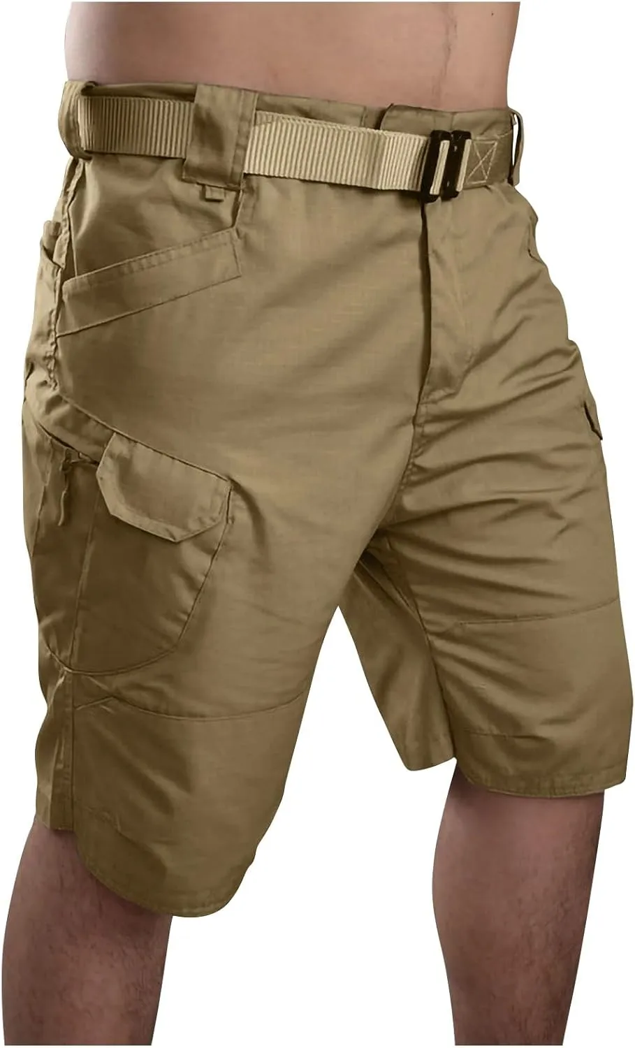 Men's Stretch Cargo Casual Elastic Waist Drawstring Lightweight Shorts Relaxed Summer Short with Multi Pockets