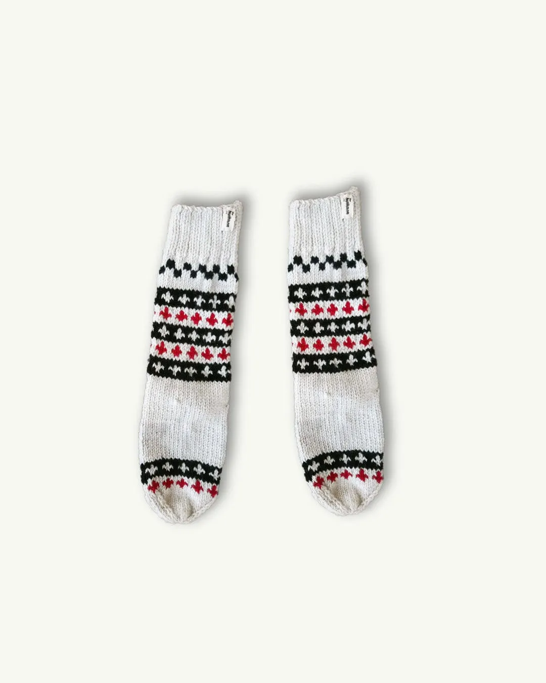 Mistletoe White Angora Socks