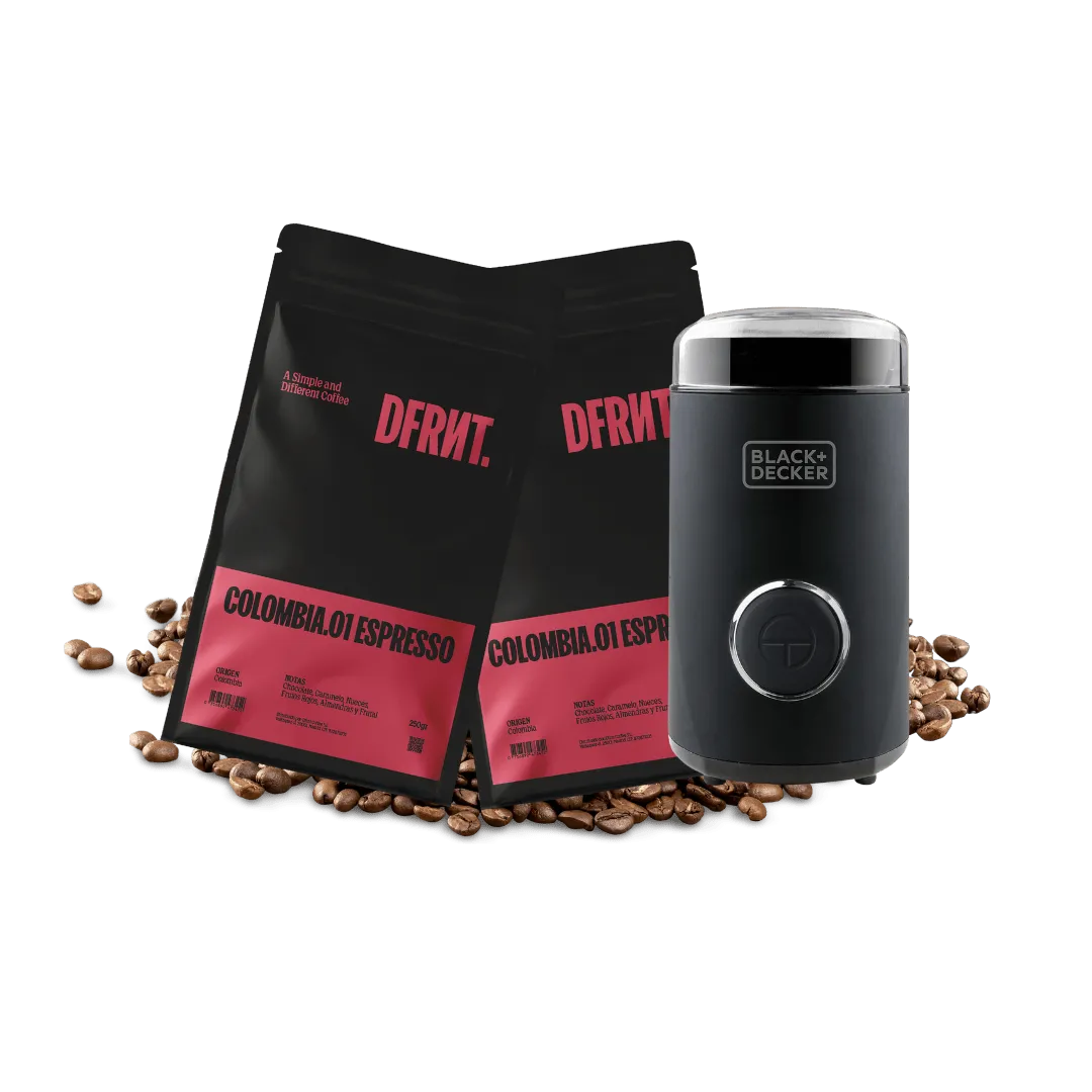 Pack Colombia.Espresso Grano 2x250gr   Molinillo café Black Decker