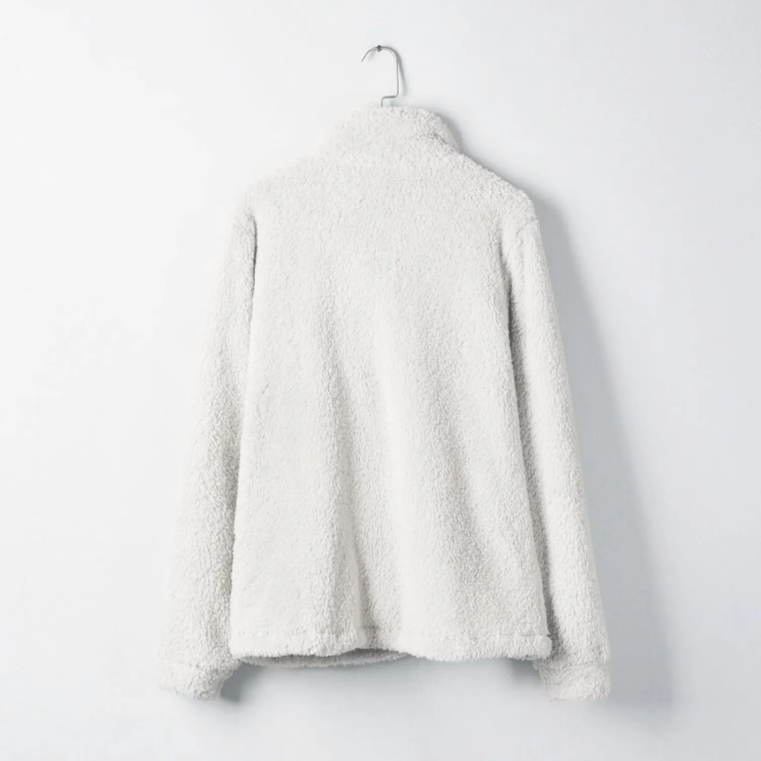 PeQAQ Womens Sherpa Fleece Coats Winter Warm Soft Button Up Woolen Jackets Fuzzy Shacket Plus Size Short Outwear Cardigan