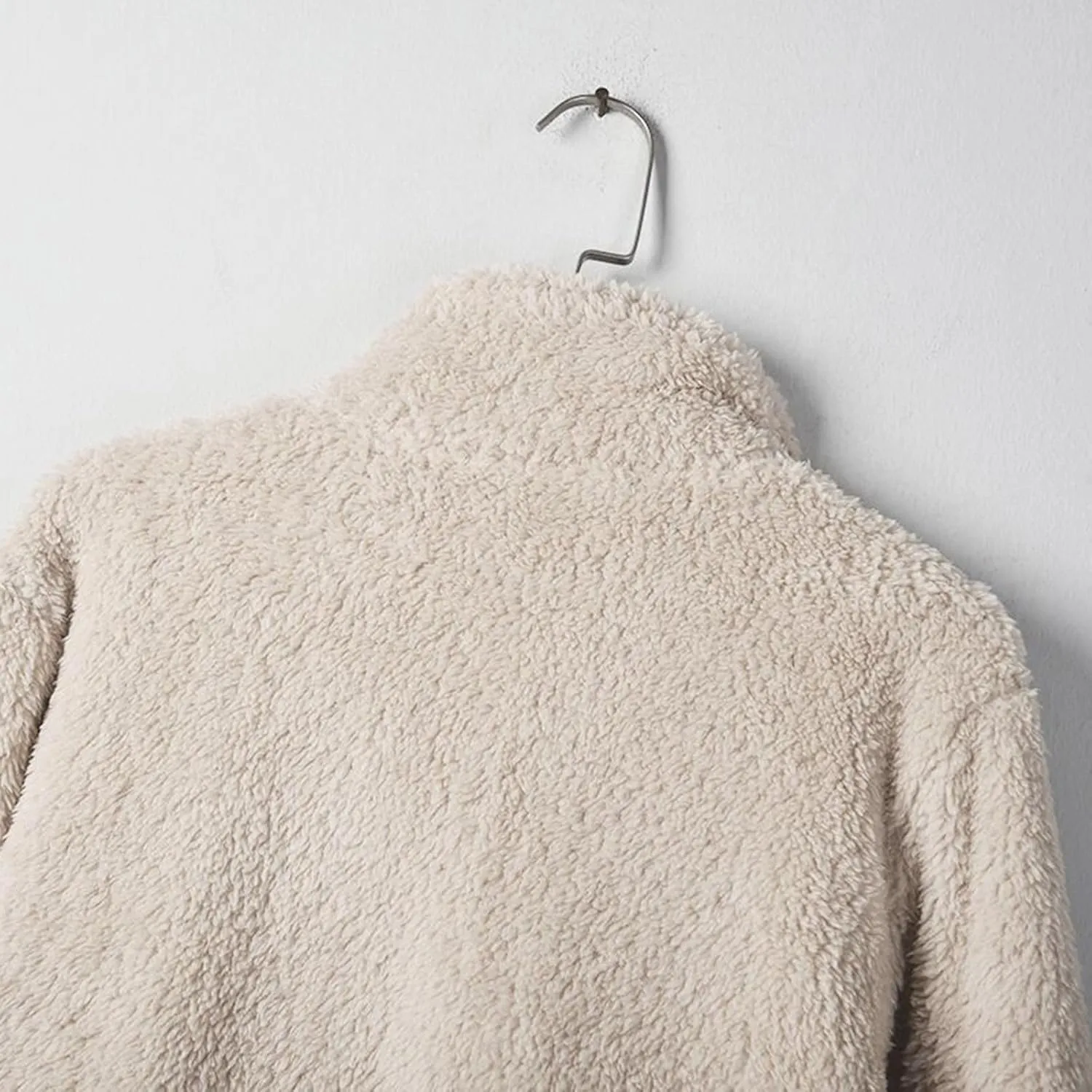 PeQAQ Womens Sherpa Fleece Coats Winter Warm Soft Button Up Woolen Jackets Fuzzy Shacket Plus Size Short Outwear Cardigan