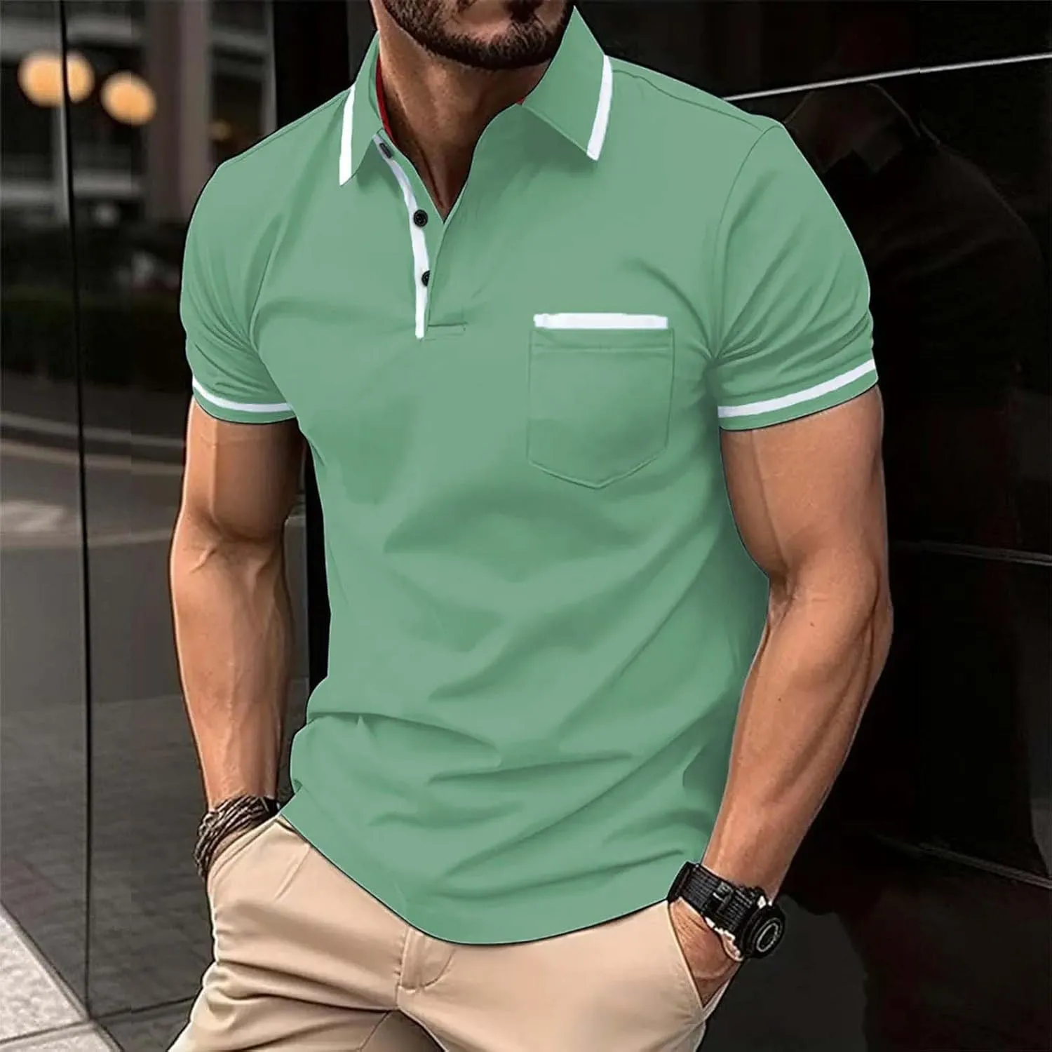 Polo Shirts for Men Shirts Short Sleeve Performance Patriotic Shirt Funny Shirt Mens Golf Wear Quick Dry Athletic
