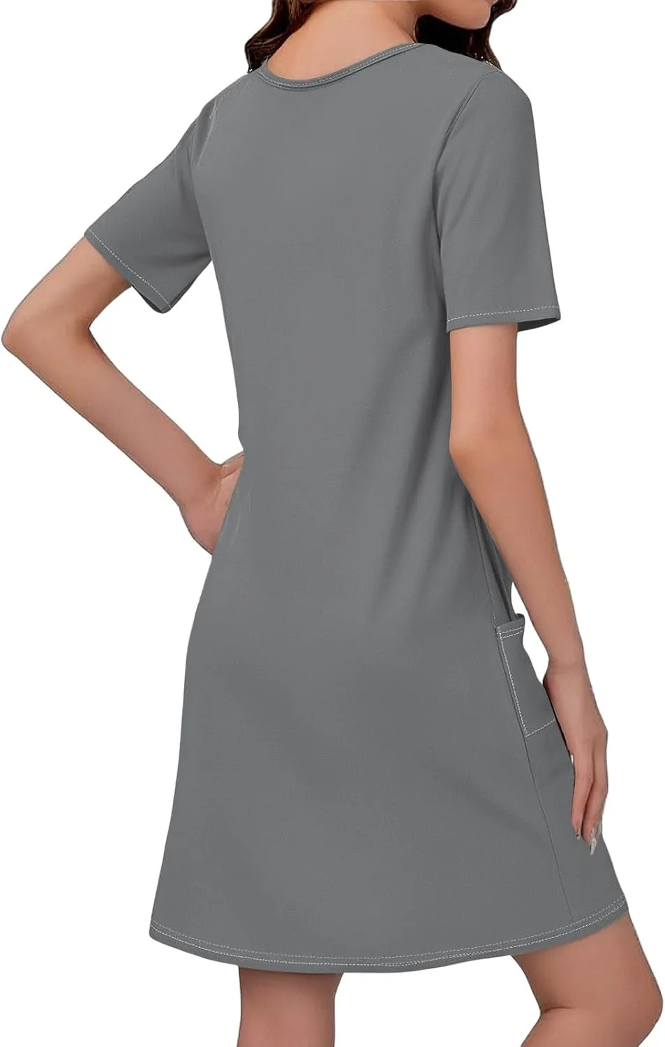 Summer Dresses for Women 2025 Casual Short Sleeve Sundresses Hawaiian T Shirt Dress Beach Dress with Pockets