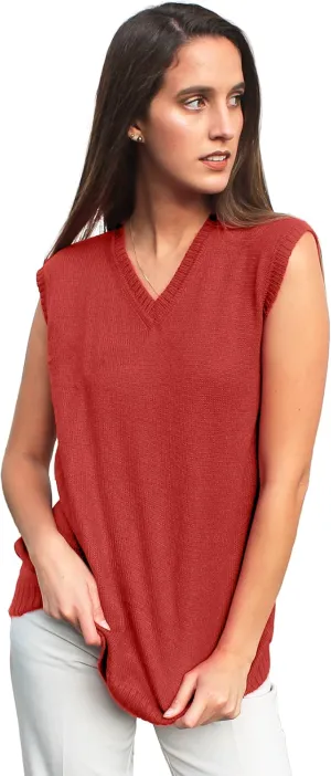 TINKUY Peru Womens Alpaca Wool V Neck Sweater Vest, S-4XL