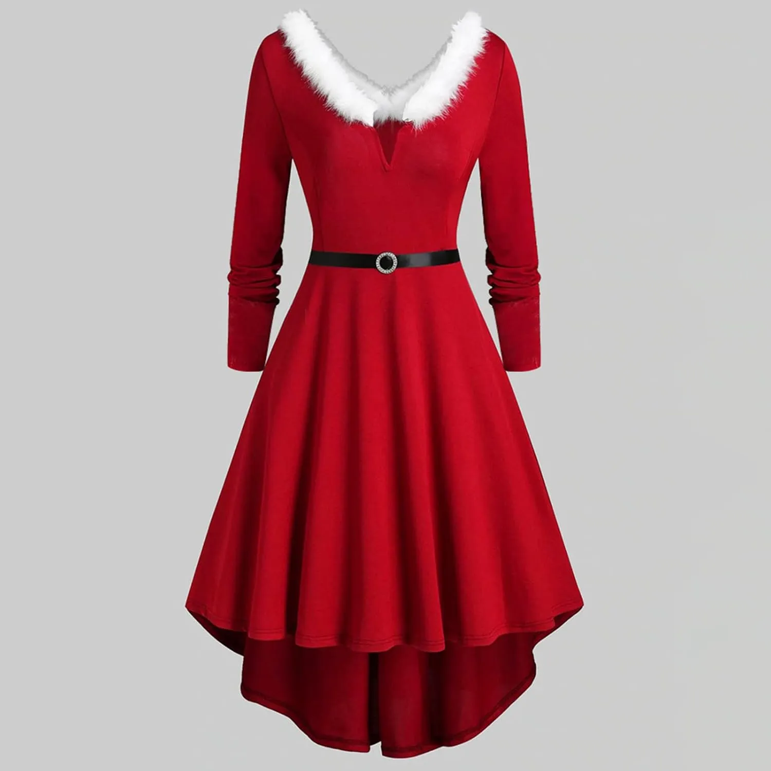 Womens Christmas Dress Vintage 1950s Dresses Long Sleeve Swing Party Dresses Xmas Cocktail Dress Party Holiday Dress