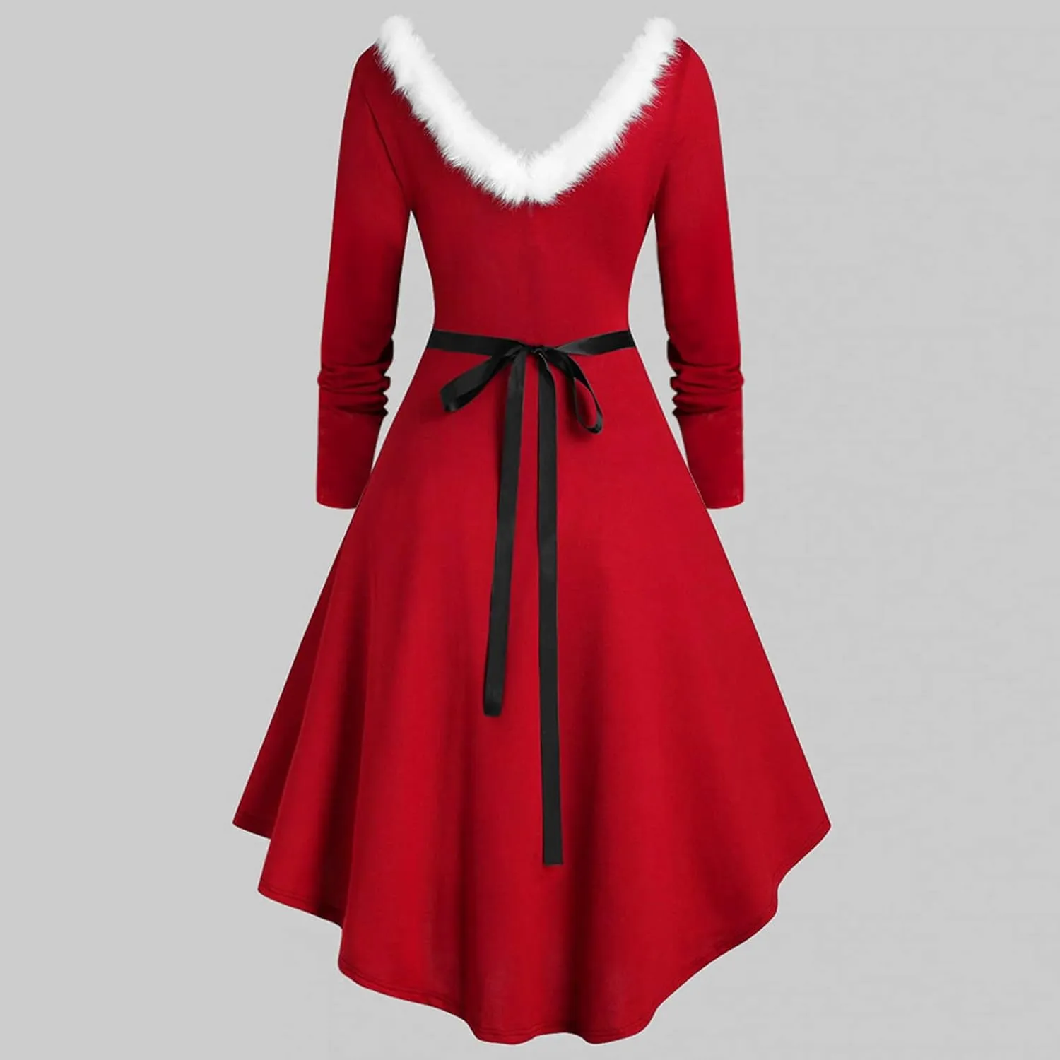 Womens Christmas Dress Vintage 1950s Dresses Long Sleeve Swing Party Dresses Xmas Cocktail Dress Party Holiday Dress
