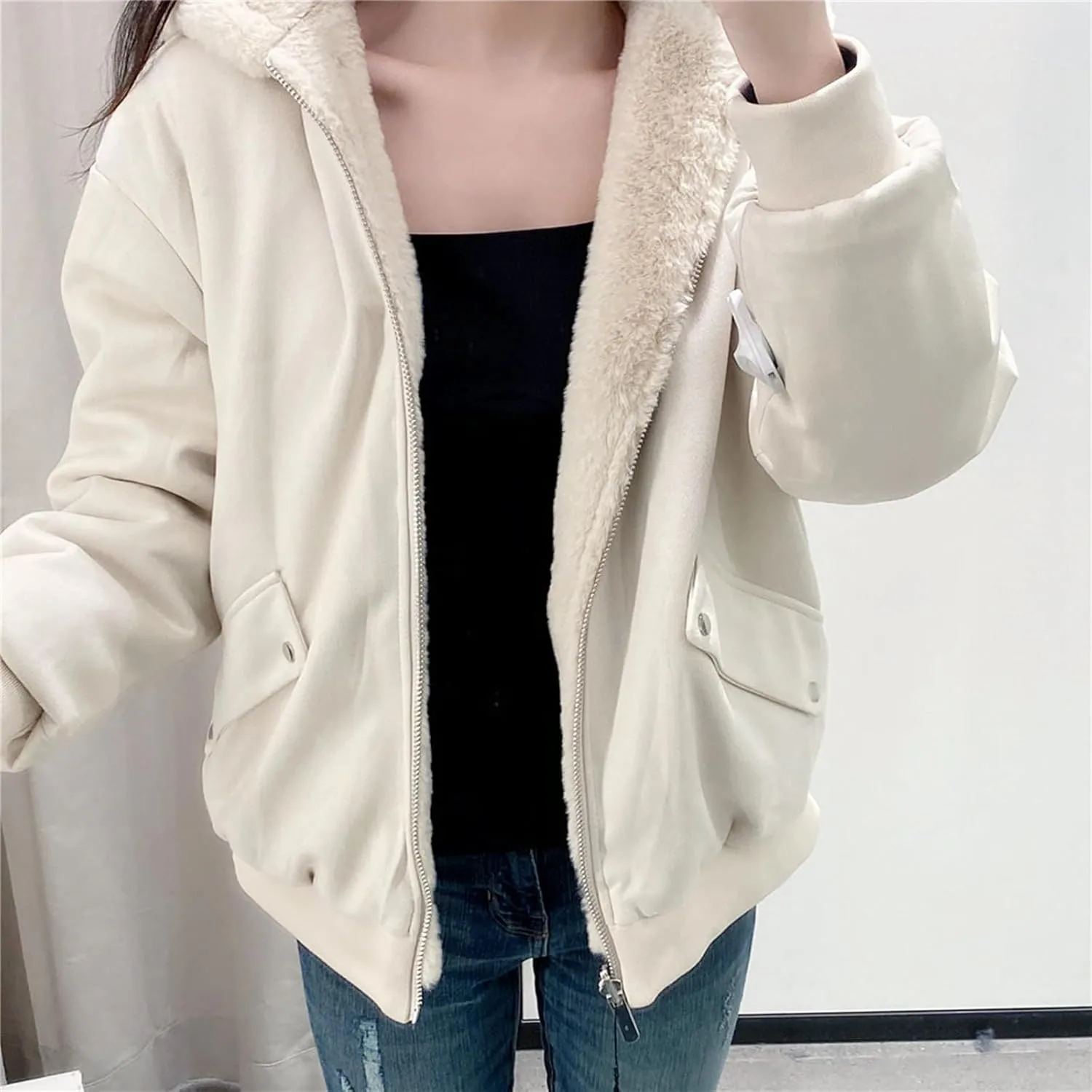 Women's Sequin Jackets Long Sleeve 2023 Winter Baseball Coats Full Zip Sweatshirts Trendy Elegant Party Outwear Tops